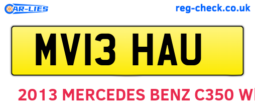 MV13HAU are the vehicle registration plates.