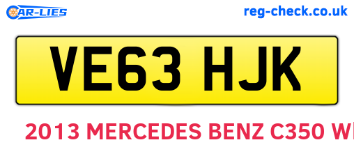 VE63HJK are the vehicle registration plates.