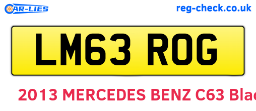 LM63ROG are the vehicle registration plates.
