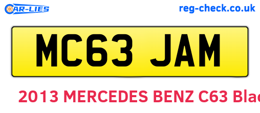 MC63JAM are the vehicle registration plates.