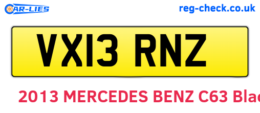 VX13RNZ are the vehicle registration plates.