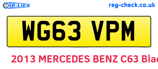 WG63VPM are the vehicle registration plates.