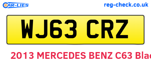 WJ63CRZ are the vehicle registration plates.