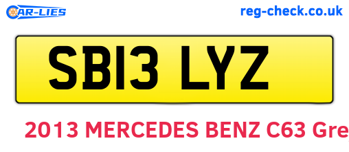 SB13LYZ are the vehicle registration plates.