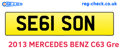 SE61SON are the vehicle registration plates.