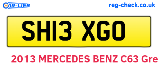 SH13XGO are the vehicle registration plates.