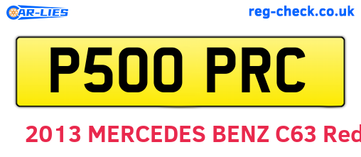 P500PRC are the vehicle registration plates.