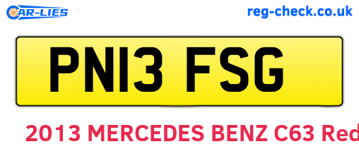 PN13FSG are the vehicle registration plates.