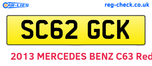 SC62GCK are the vehicle registration plates.