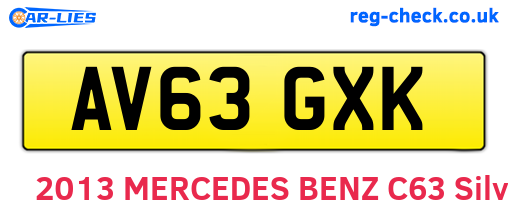 AV63GXK are the vehicle registration plates.