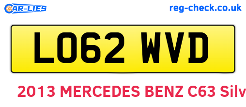 LO62WVD are the vehicle registration plates.