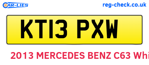 KT13PXW are the vehicle registration plates.