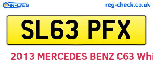 SL63PFX are the vehicle registration plates.