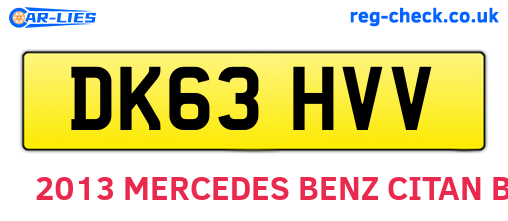 DK63HVV are the vehicle registration plates.