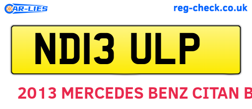 ND13ULP are the vehicle registration plates.