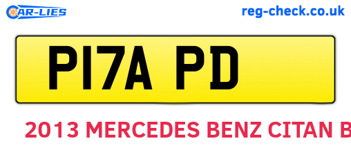 P17APD are the vehicle registration plates.