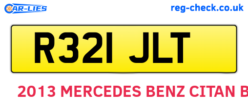 R321JLT are the vehicle registration plates.