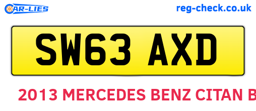 SW63AXD are the vehicle registration plates.