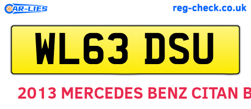 WL63DSU are the vehicle registration plates.