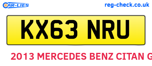 KX63NRU are the vehicle registration plates.