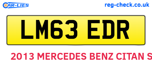 LM63EDR are the vehicle registration plates.