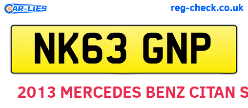 NK63GNP are the vehicle registration plates.