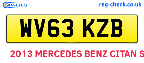 WV63KZB are the vehicle registration plates.