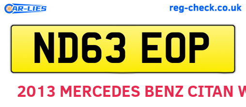 ND63EOP are the vehicle registration plates.