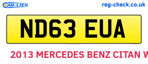 ND63EUA are the vehicle registration plates.