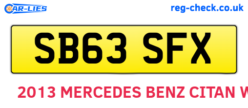 SB63SFX are the vehicle registration plates.