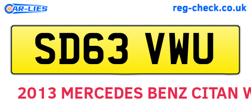 SD63VWU are the vehicle registration plates.