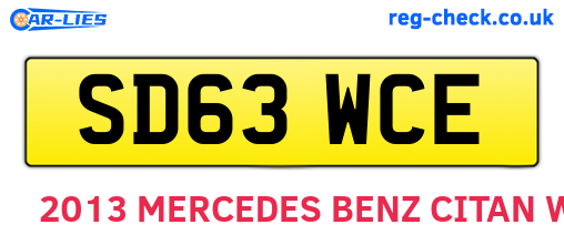 SD63WCE are the vehicle registration plates.
