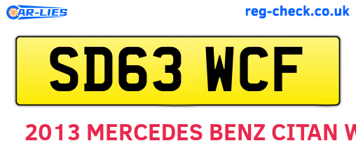 SD63WCF are the vehicle registration plates.