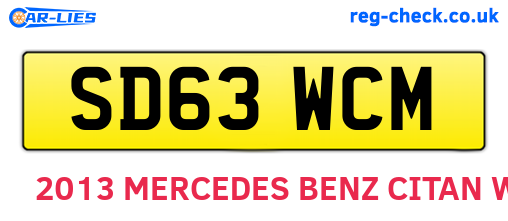 SD63WCM are the vehicle registration plates.