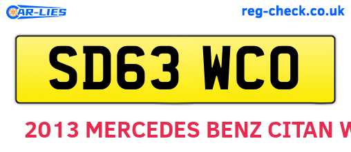 SD63WCO are the vehicle registration plates.