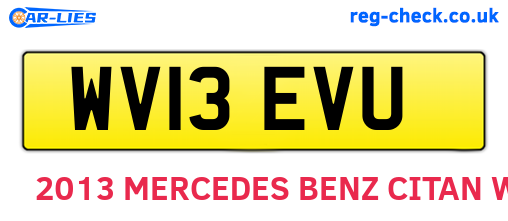 WV13EVU are the vehicle registration plates.