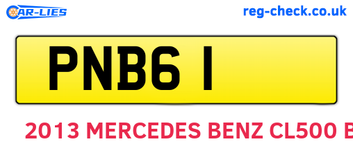 PNB61 are the vehicle registration plates.