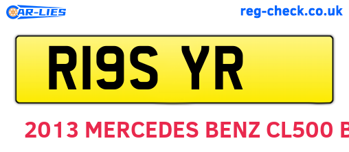 R19SYR are the vehicle registration plates.