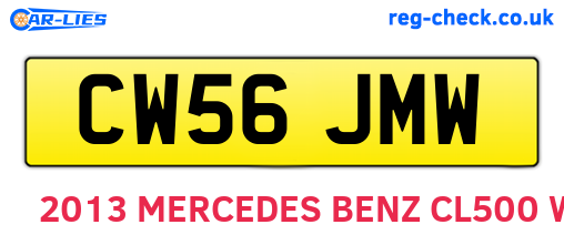 CW56JMW are the vehicle registration plates.
