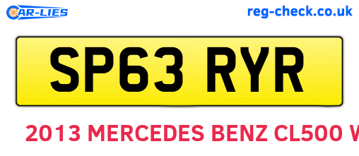 SP63RYR are the vehicle registration plates.