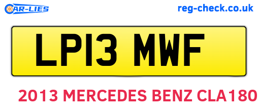 LP13MWF are the vehicle registration plates.