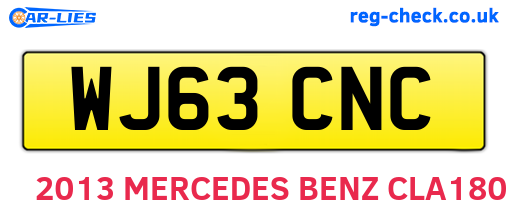 WJ63CNC are the vehicle registration plates.