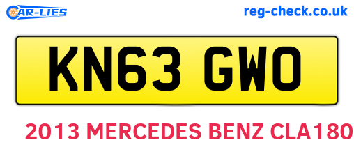 KN63GWO are the vehicle registration plates.