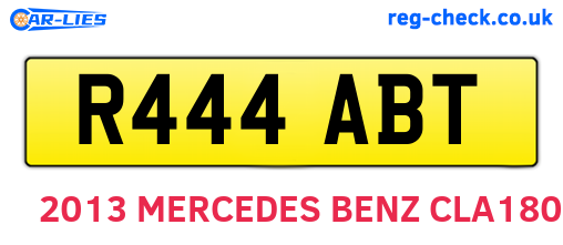 R444ABT are the vehicle registration plates.