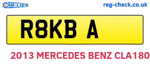 R8KBA are the vehicle registration plates.