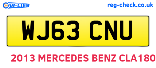 WJ63CNU are the vehicle registration plates.