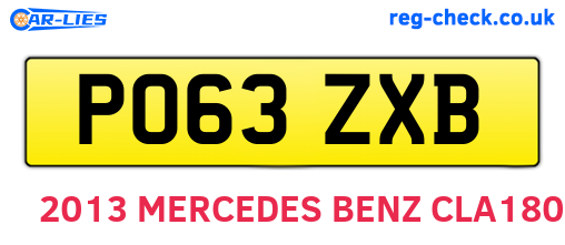 PO63ZXB are the vehicle registration plates.