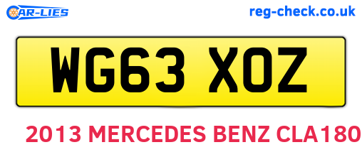 WG63XOZ are the vehicle registration plates.