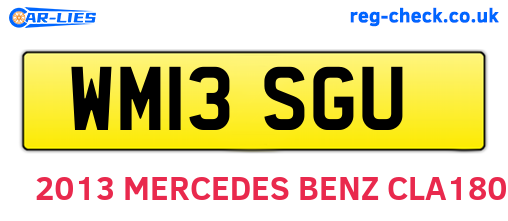 WM13SGU are the vehicle registration plates.