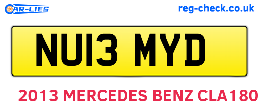 NU13MYD are the vehicle registration plates.